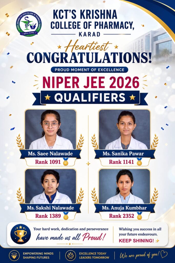 NIPER JEE 2026 Qualifiers – A Proud Achievement for Our Institution!